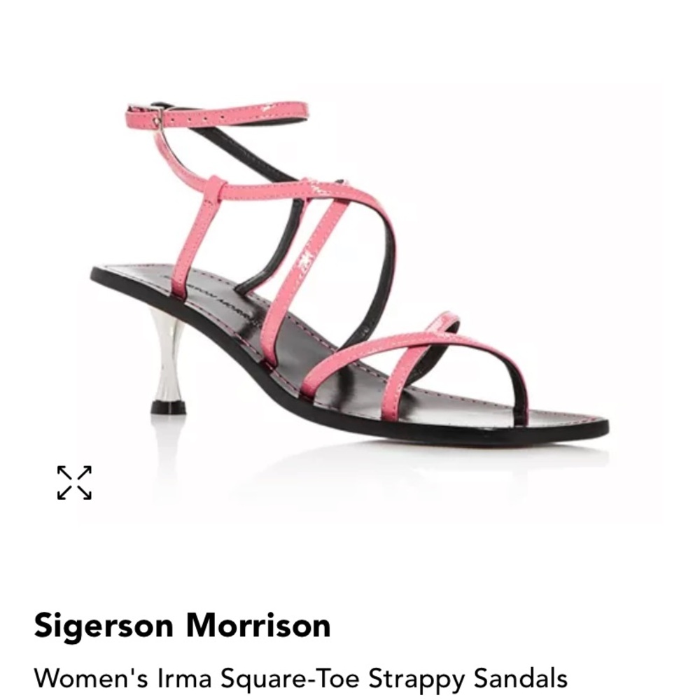 NWT Sigerson Morrison Irma leather square toe strappy kitten heel sandals heels